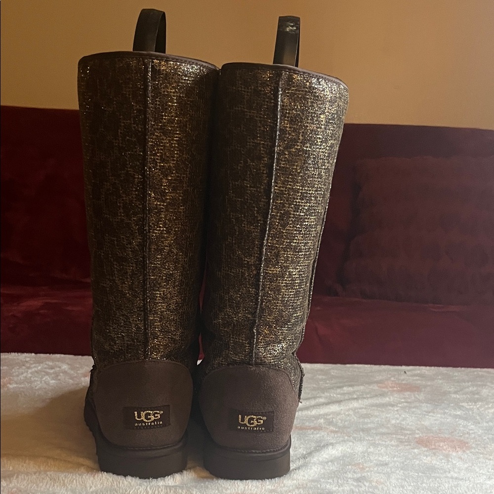 UGG Glittery Brown Tall Boots - Picture 2 of 5